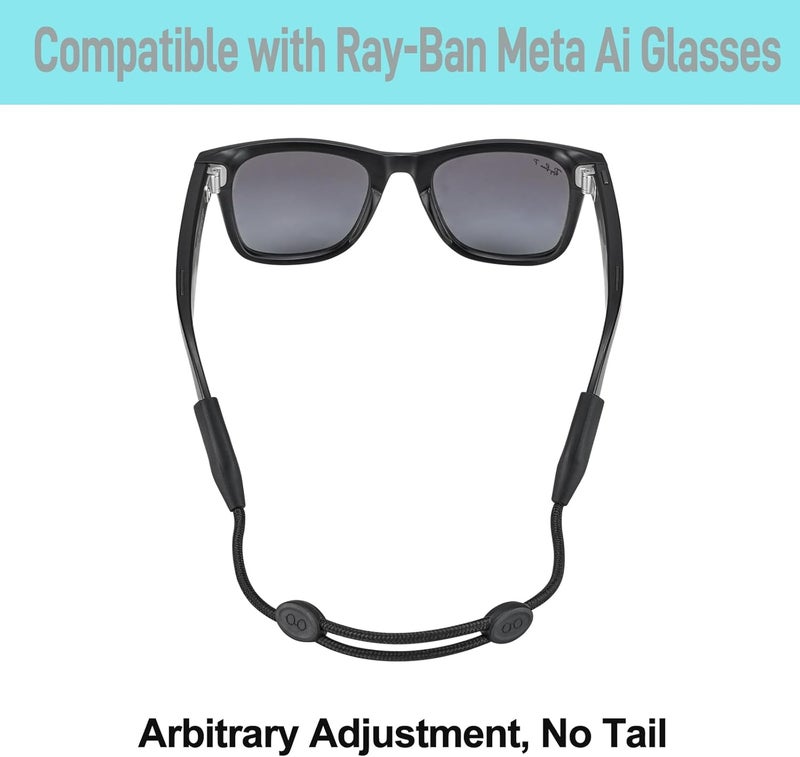 TBATAIL Glasses Strap for Ray-Ban Meta and Wide Frame Glasses –Adjustable Sunglasses Straps Cords for Men Women kids-Eye Glasses Holders Around Neck, Eyewear String Lanyard Retainer (3pcs 14in Brown) - Image 5